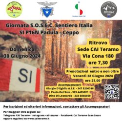 Giornata S.O.S.E.C. Sentiero Italia. Domenica 30 Giugno 2024