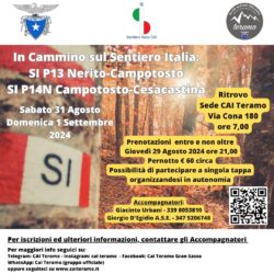 CON IL CAI TERAMO 31 AGOSTO/ 1° SETTEMBRE  WEEK END LUNGO IL SENTIERO ITALIA  ( NERITO-CAMPOTOSTO-CESACASTINA)