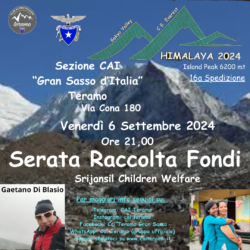 UNA SERATA DI SOLIDARIETA’ PER IL NEPAL: la 16ª spedizione alpinistica di Gaetano Di Blasio